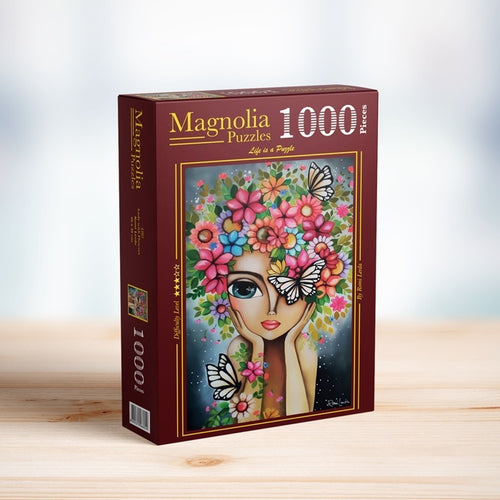 Lady with Flowers by Romi Lerda - 1000 Piece Jigsaw Puzzle (Magnolia Puzzles) - Completed Puzzle