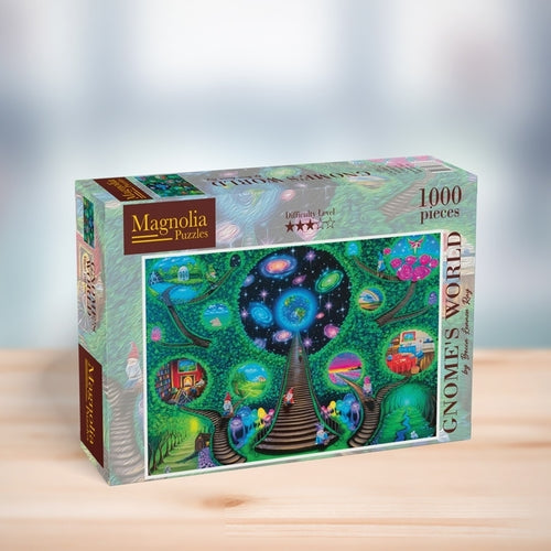 Gnomes World by Becca Lennon Ray - 1000 Piece Jigsaw Puzzle (Magnolia Puzzles) - Completed Puzzle
