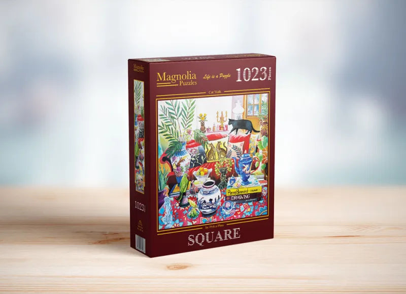 Cat Walk - 1023 Piece Square Jigsaw Puzzle (Magnolia)