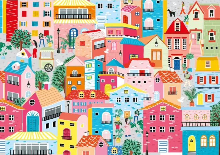 Colourful Houses - 1000 Piece Jigsaw Puzzle (Magnolia Puzzles)