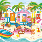 Beach Huts by Olivia Gibbs - 1023 Piece Jigsaw Puzzle (Magnolia Puzzles)
