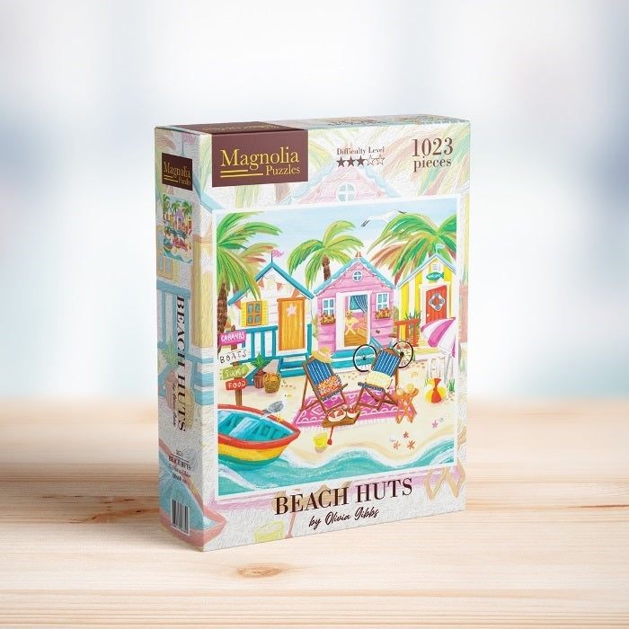 Beach Huts by Olivia Gibbs - 1023 Piece Jigsaw Puzzle (Magnolia Puzzles)
