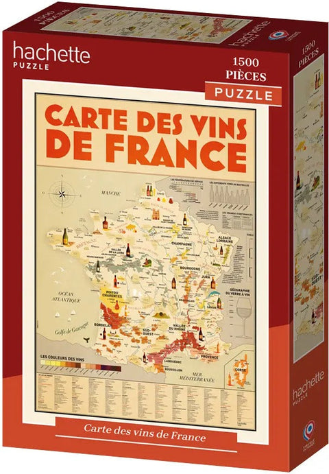 Box, turned left: Map of French Wines - 1500 Piece Jigsaw Puzzle (Hachette)