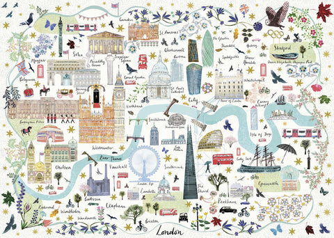 Artwork: Map of London – 1000 Piece Jigsaw Puzzle (Gibsons)
