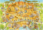 African Habitat by Marino Degano – 1000 Piece Jigsaw Puzzle (Heye Funky Zoo Series)