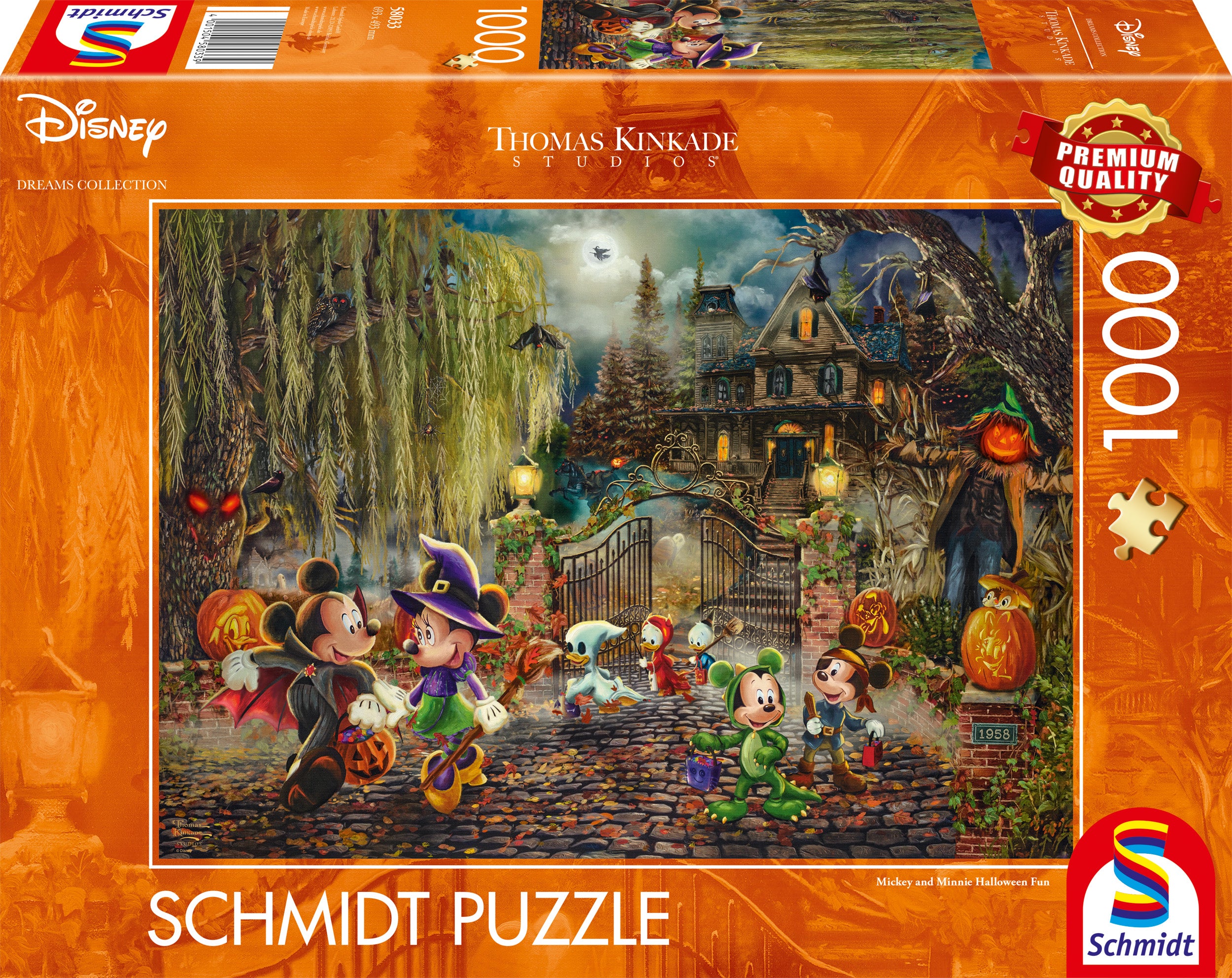 Disney Mickey & Minnie Halloween Fun by Thomas Kinkade – 1000 Piece Jigsaw Puzzle (Schmidt)