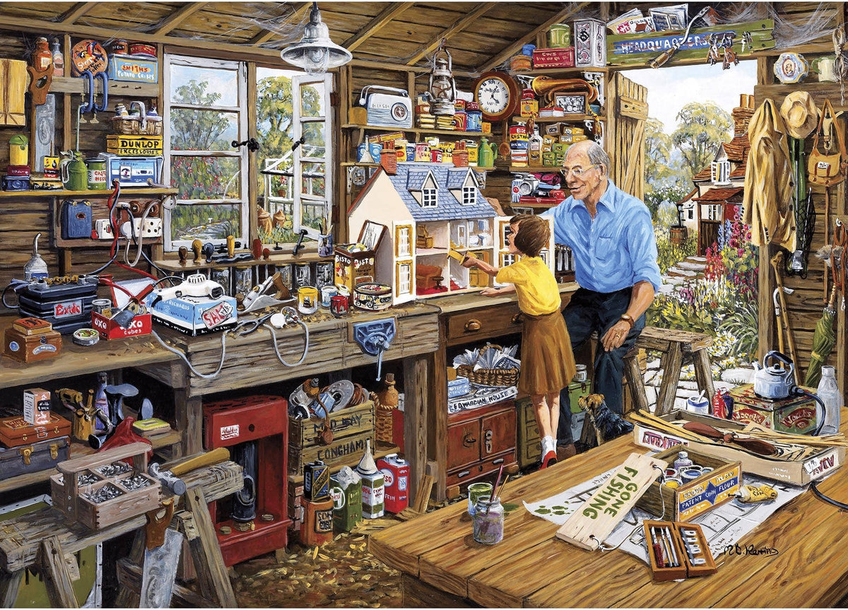 Artwork: Grandad's Workshop – 500 XL Piece Jigsaw Puzzle (Gibsons)