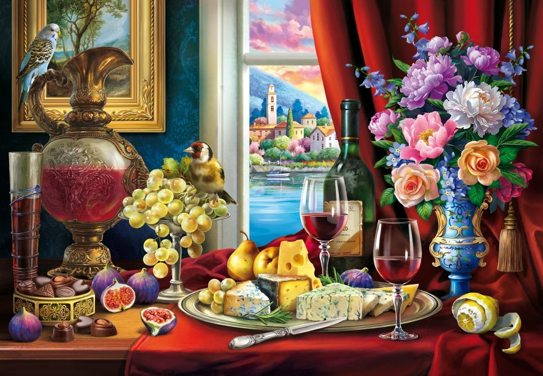 Still Life and Wine - 1000 Piece Jigsaw Puzzle (Bluebird)