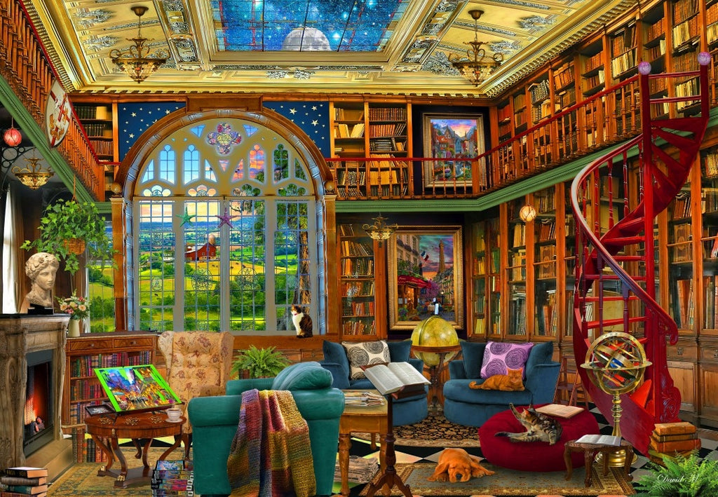 Country Library - 1000 Piece Jigsaw Puzzle (Bluebird)