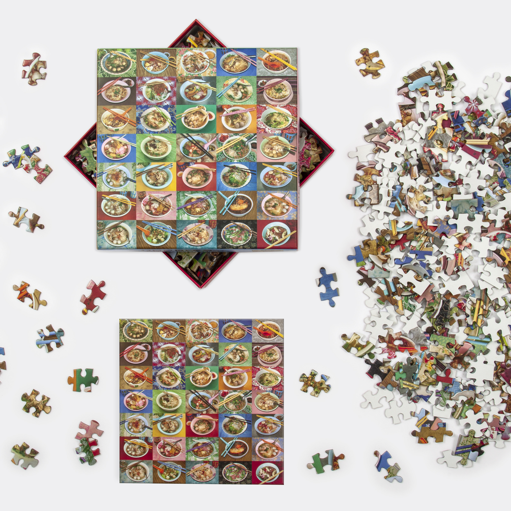 Puzzle in progress: Noodles for Lunch – 500 Piece Jigsaw Puzzle (Galison)