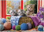 Artwork: Knittin' Kittens – 500 XXL Piece Jigsaw Puzzle (Eurographics)