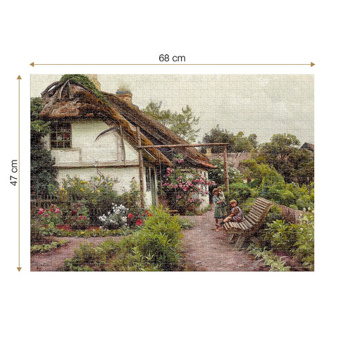 Size guide: Children in the Flower Garden by Peder Mørk Mønsted – 1000 Piece Jigsaw Puzzle (Dtoys)