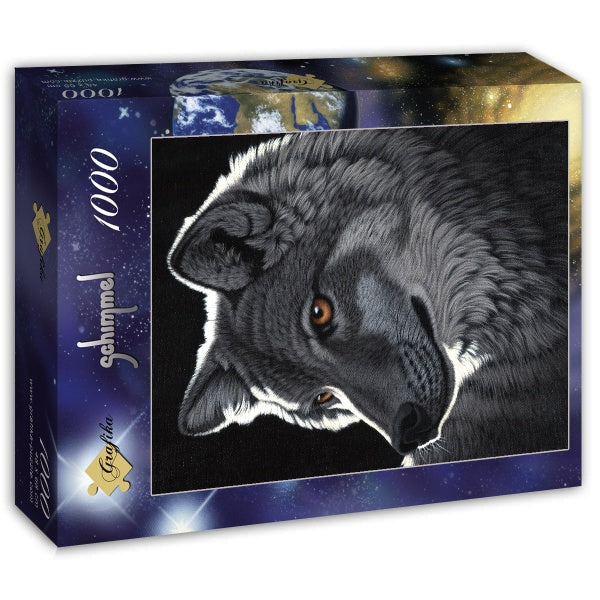 Box, turned right: Nocturnal Wolf by William 'Schim' Schimmel - 1000 Piece Jigsaw Puzzle (Grafika)