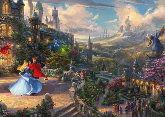 Schmidt - Thomas Kinkade: Disney Sleeping Beauty Dancing in the Enchanted Light - 1000 Piece Jigsaw Puzzle
