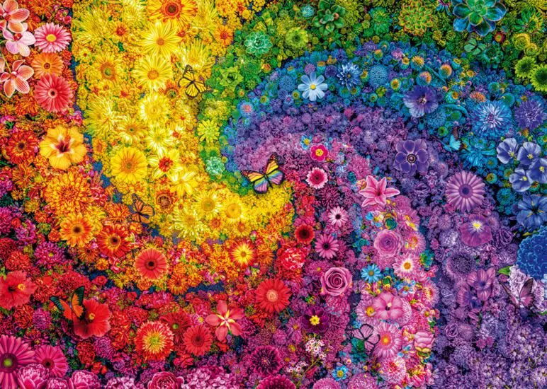 Colourful Swirl of Flowers – 2000 Piece Jigsaw Puzzle (Schmidt)