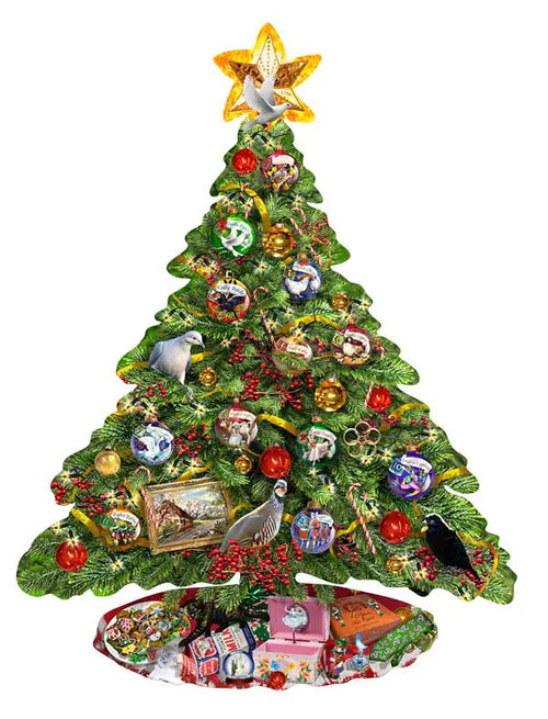 The Twelve Days of Christmas x Two by Lori Schory - 1000 Piece Shaped Jigsaw Puzzle (Sunsout)
