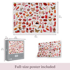 Size guide: Red – 1000 Piece Jigsaw Puzzle (Cloudberries)
