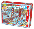 Box, turned left: DoodleTown: San Francisco – 1000 Piece Jigsaw Puzzle (Cobble Hill)