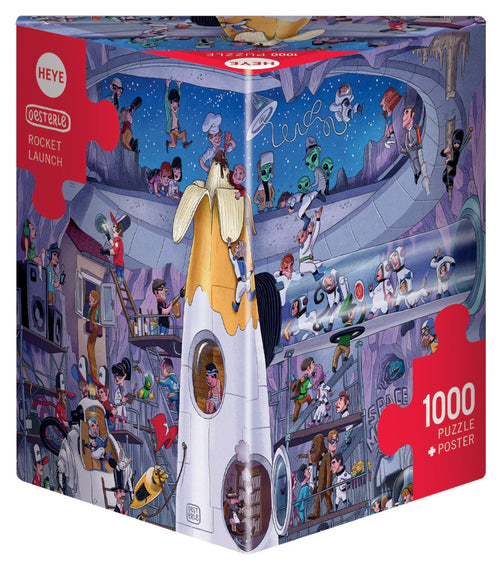 Rocket Launch by Uli Oesterle – 1000 Piece Jigsaw Puzzle + Poster (Heye) - Completed Puzzle