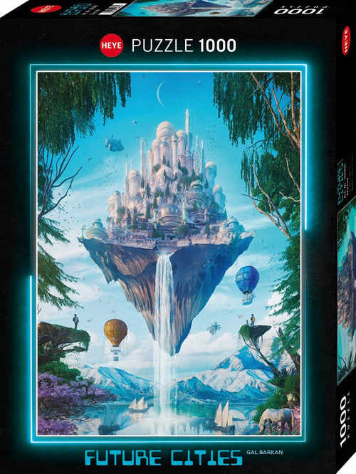 Sky Isle by Gal Barkan – 1000 Piece Jigsaw Puzzle (Heye Future Cities Collection) - Completed Puzzle