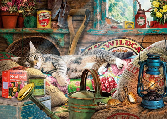Gibsons - Snoozing in the Shed - 500 XL Piece Jigsaw Puzzle