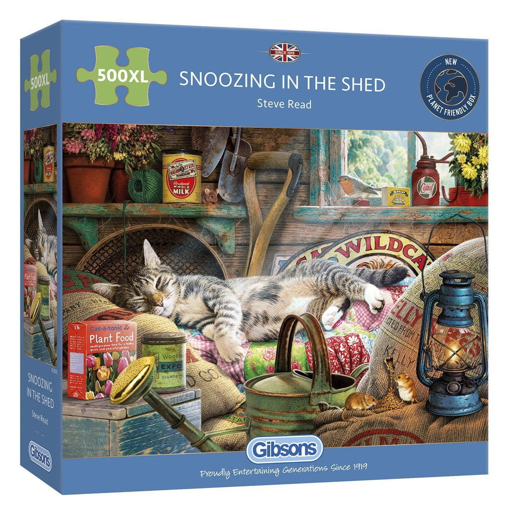 Snoozing in the Shed – 500 XL Piece Jigsaw Puzzle (Gibsons)
