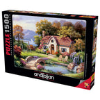 Box, turned left: Stone Bridge Cottage – 1500 Piece Jigsaw Puzzle (Anatolian)