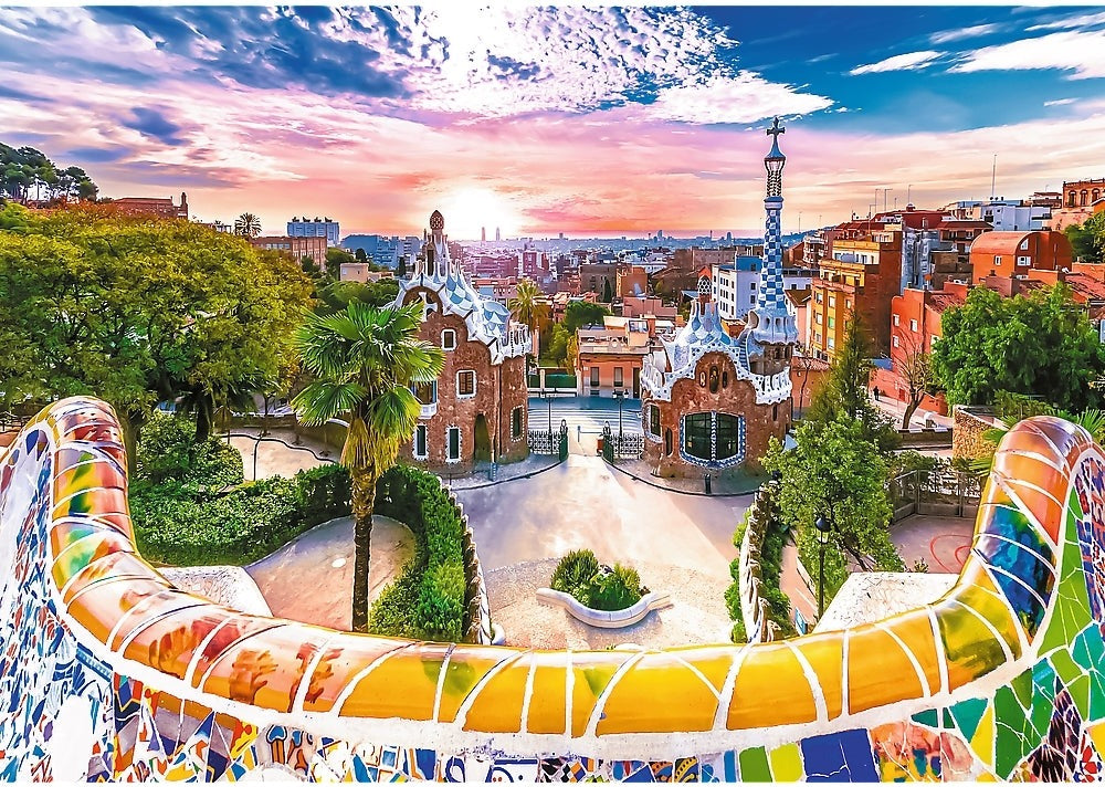 Sunset over Barcelona, Spain – 1000 Piece Jigsaw Puzzle (Trefl)