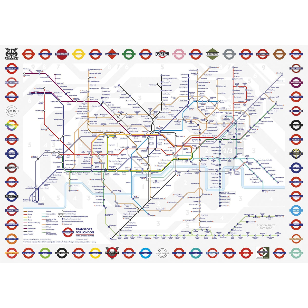 TfL London Tube Map – 500 Piece Jigsaw Puzzle (Gibsons) – Puzzles Galore