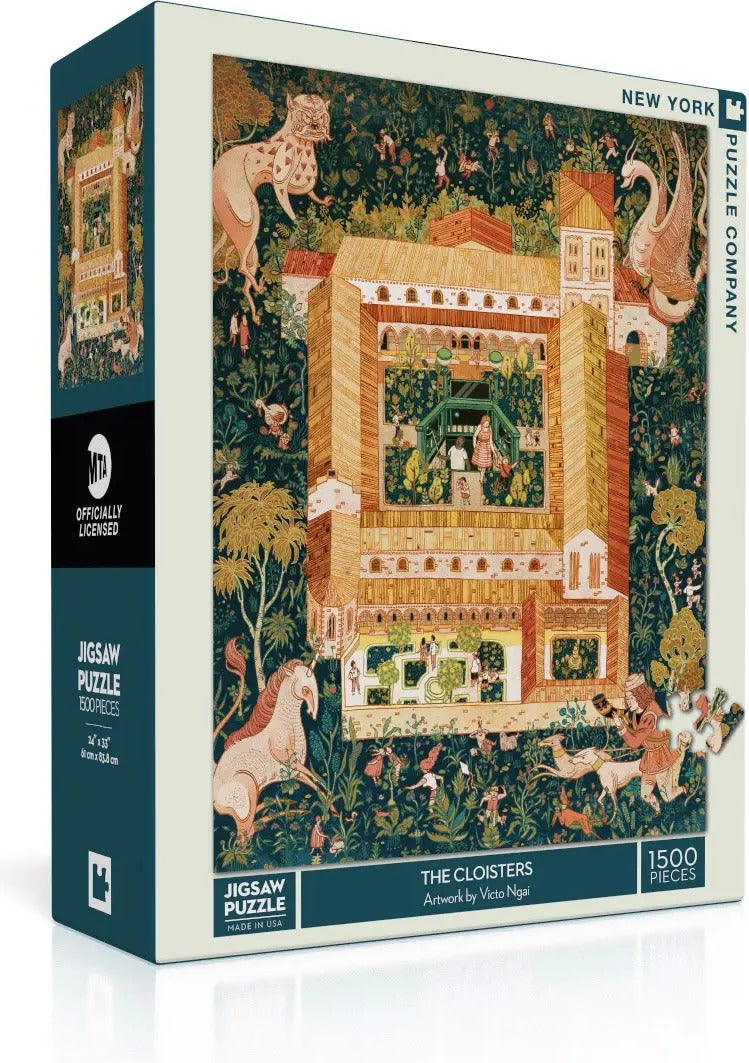 Box, turned right: The Cloisters - 1500 Piece Jigsaw Puzzle (New York Puzzle Company)