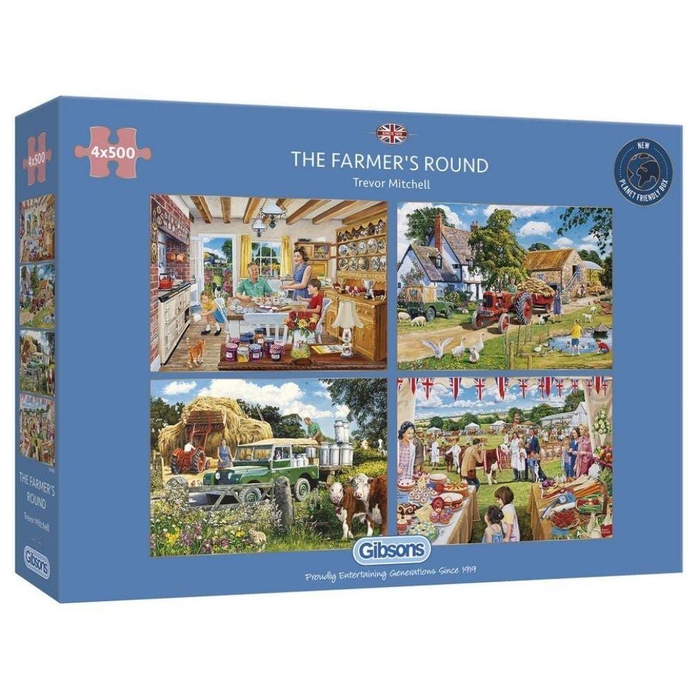 The Farmer's Round – 4 x 500 Piece Jigsaw Puzzles (Gibsons)