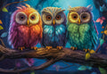 Three Little Owls - 1000 Piece Jigsaw Puzzle (Castorland)