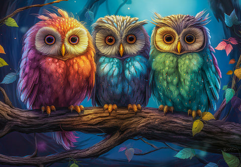 Three Little Owls - 1000 Piece Jigsaw Puzzle (Castorland)