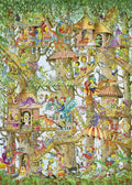 Tree Lodges by Korky Paul – 1000 Piece Jigsaw Puzzle + Poster (Heye)