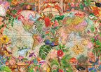 Tea Time World Map - 1000 Piece Jigsaw Puzzle (Trefl)