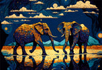 Vibrant Elephants – 1000 Piece Jigsaw Puzzle (Roovi)