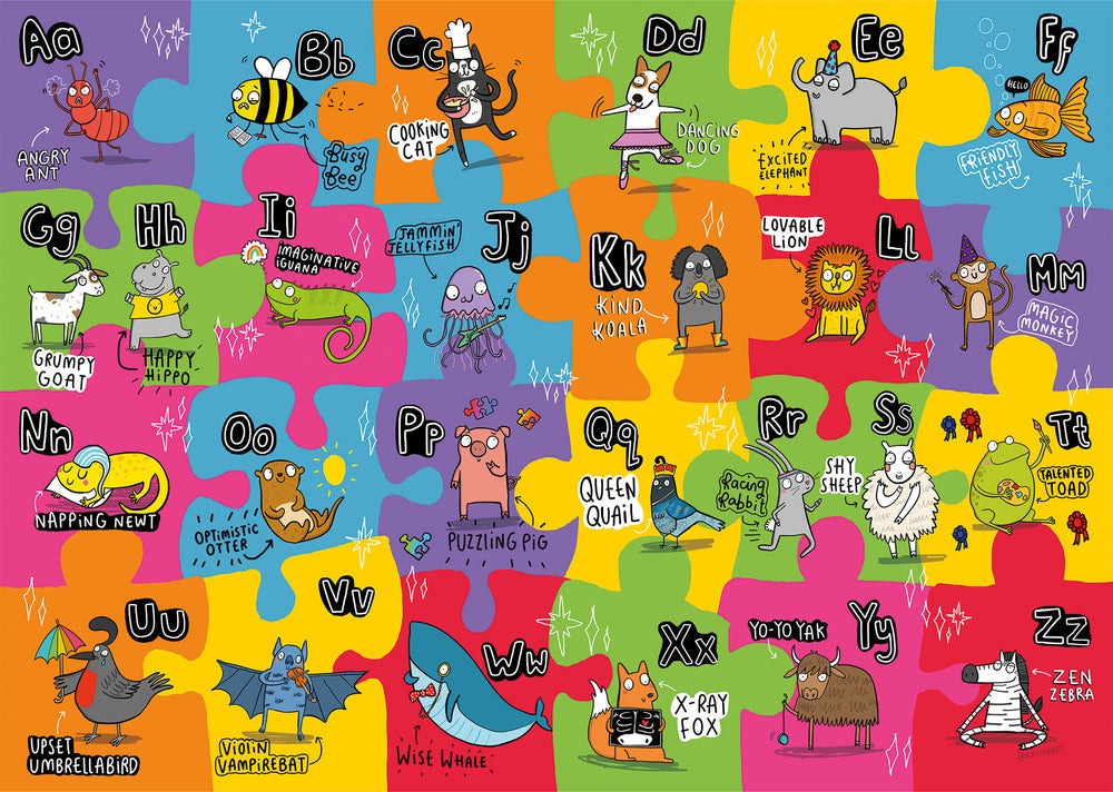 Artwork: The Unusual Alphabet – 24 Piece Jigsaw Puzzle (Gibsons)