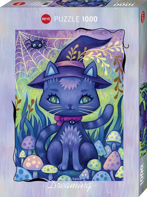 Witch Cat by Jeremiah Ketner – 1000 Piece Jigsaw Puzzle (Heye Dreaming Collection) - Completed Puzzle
