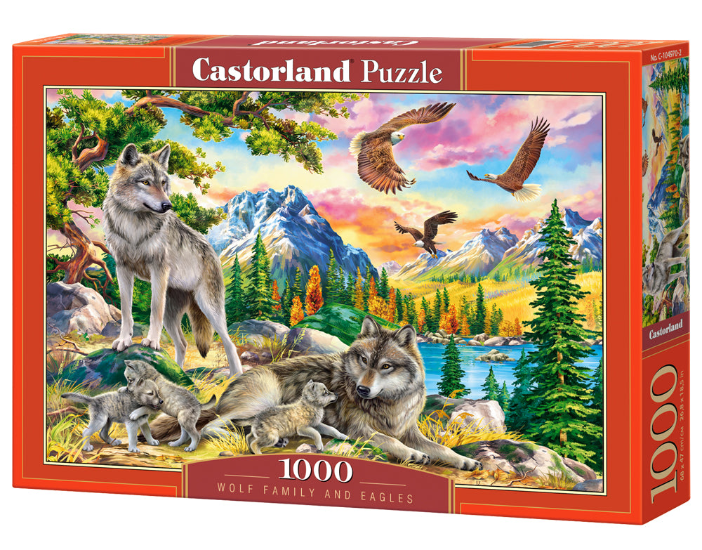 Wolf Family and Eagles – 1000 Piece Jigsaw Puzzle (Castorland)