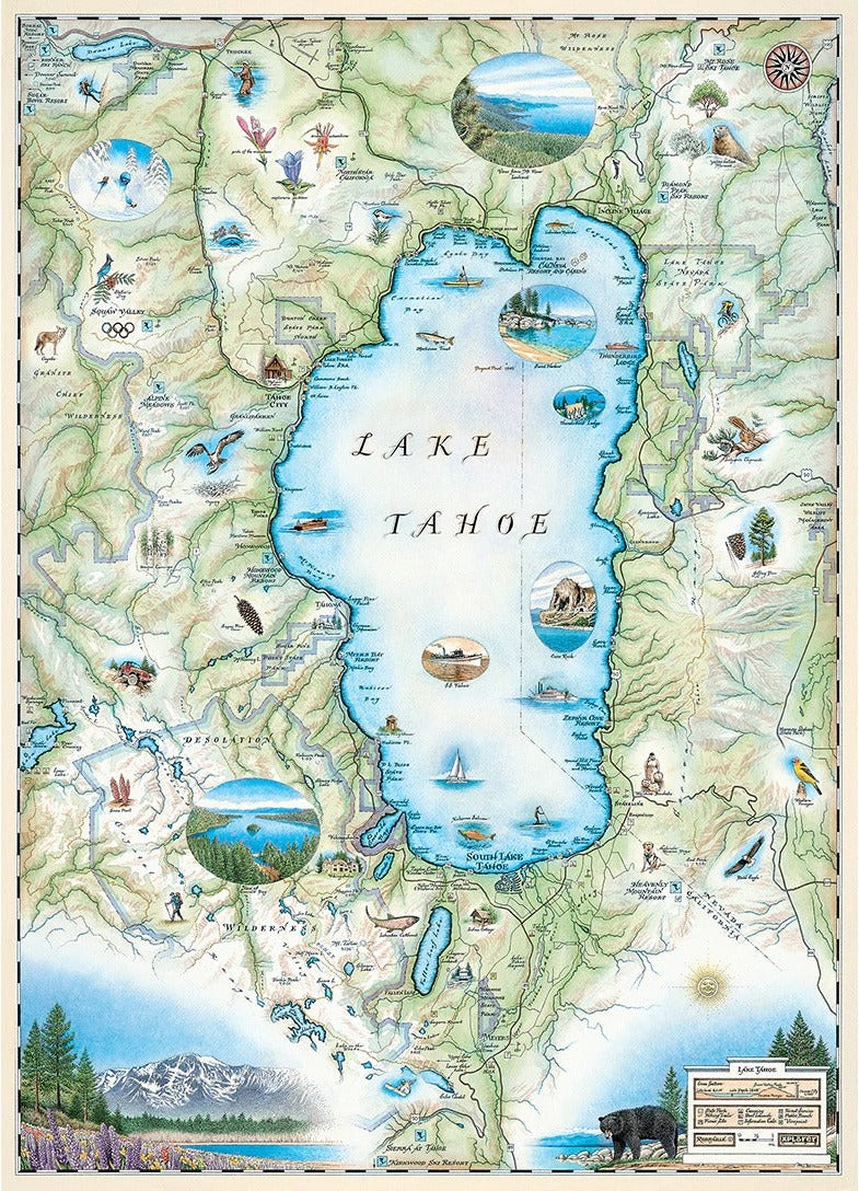Artwork: Lake Tahoe by Xplorer Maps – 1000 Piece Jigsaw Puzzle (MasterPieces)