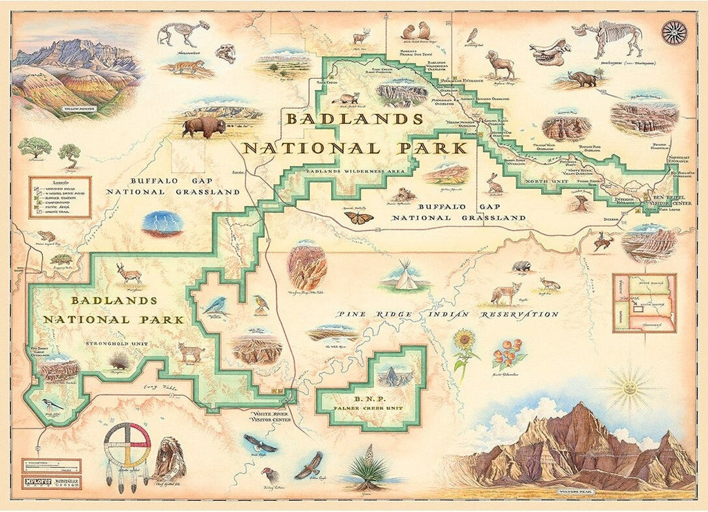 Artwork: Badlands Map – 1000 Piece Jigsaw Puzzle (MasterPieces)