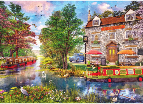 Artwork: Riverside Inn – 100 Piece Jigsaw Puzzle (Gibsons)