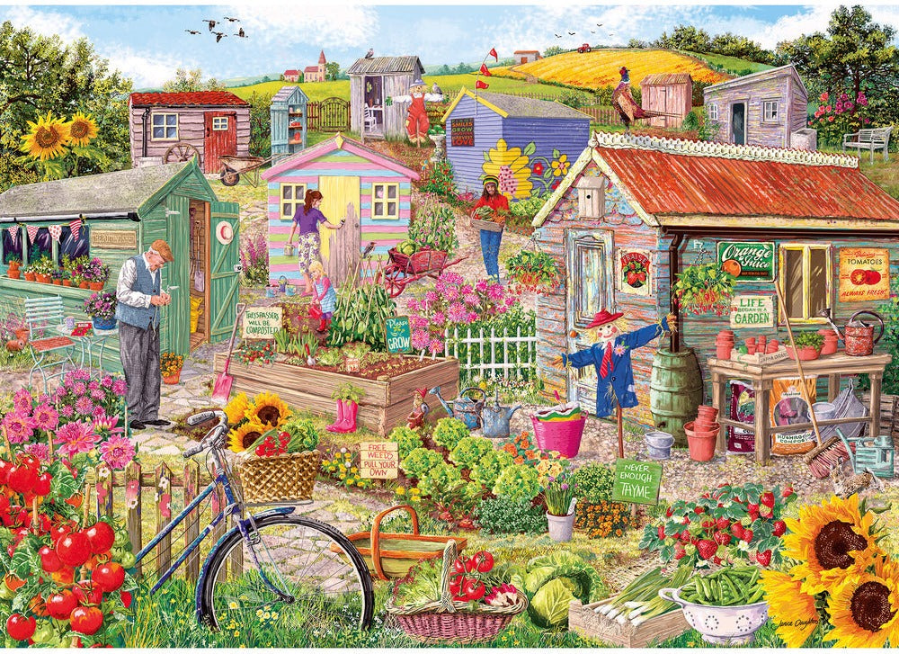 Artwork: Life on the Allotment – 1000 Piece Jigsaw Puzzle (Gibsons)