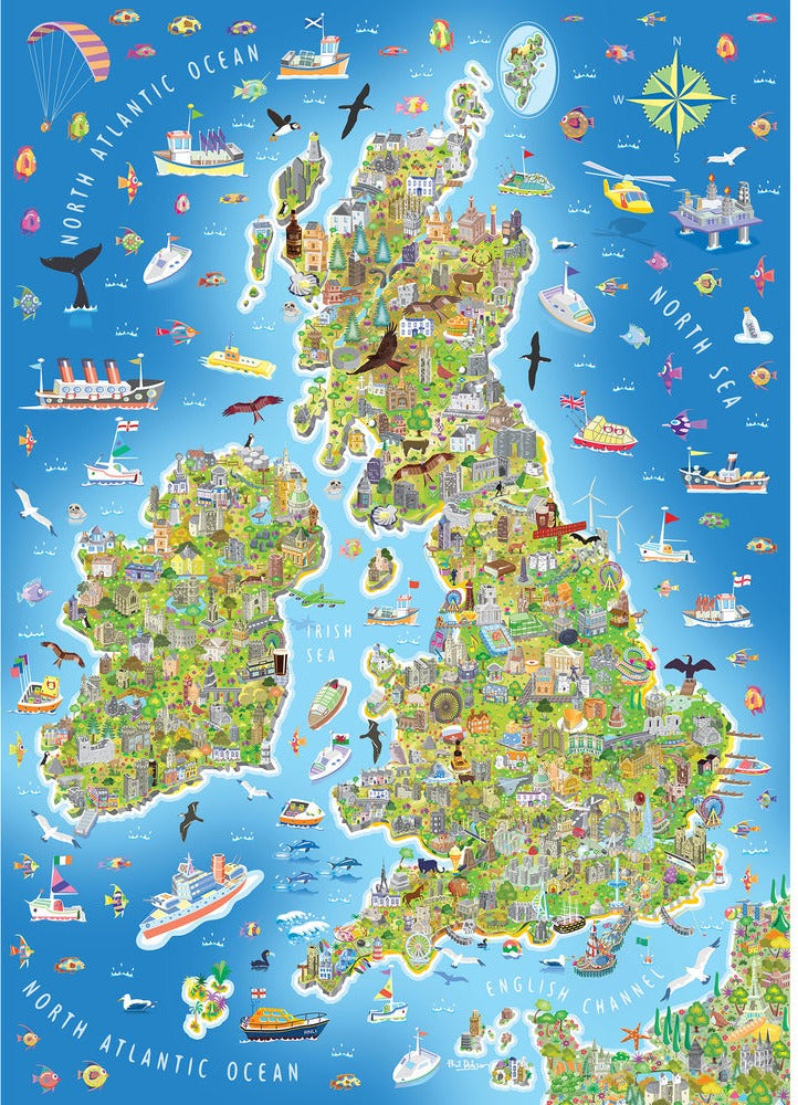 Artwork: JigMap Great Britain and Ireland – 250 Piece Jigsaw Puzzle (Gibsons)