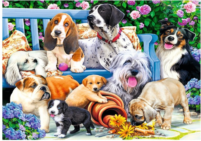 Artwork: Dogs in the Garden – 1000 Piece Jigsaw Puzzle (Trefl)