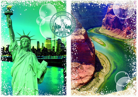 Artwork: Travel around the World - United States of America – 1000 Piece Jigsaw Puzzle (Grafika)