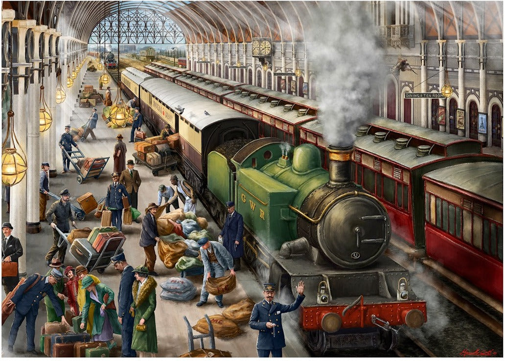 Artwork, puzzle 2 of 2: Falcon De Luxe - Mail by Rail - 2 x 500 Piece Jigsaw Puzzle