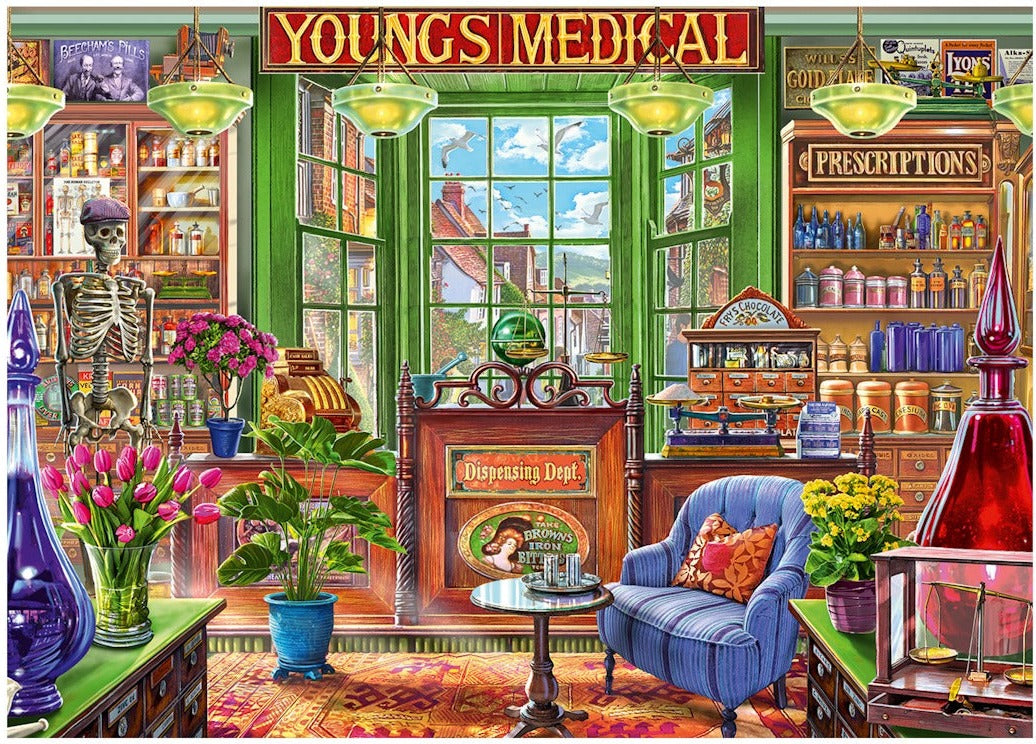 Artwork: The Pharmacy Shop – 1000 Piece Jigsaw Puzzle (Falcon de luxe)