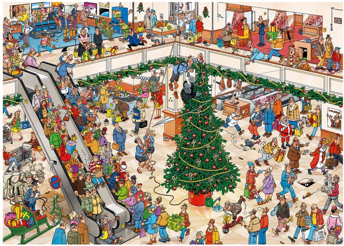 Artwork, puzzle 2 of 2: Holiday Shopping by Jan Van Haasteren – 2 x 1000 Piece Jigsaw Puzzle (Jan van Haasteren)