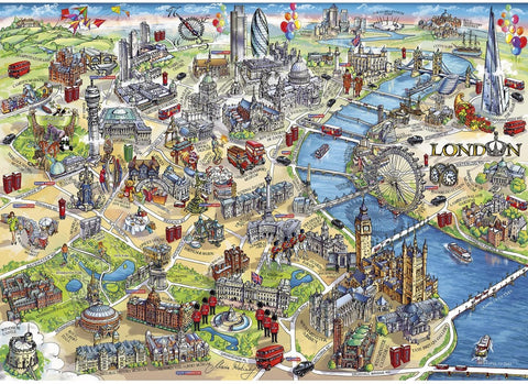 Artwork: London Landmarks – 1000 Piece Jigsaw Puzzle (Gibsons)